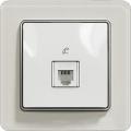 Sedna telephone socket (white insert, white glossy frame)